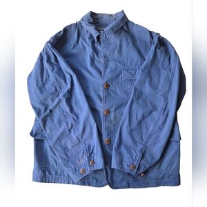 Vintage 90's Polo Ralph Lauren Hunting Field Chore Barn Coat In Rare Faded Blue